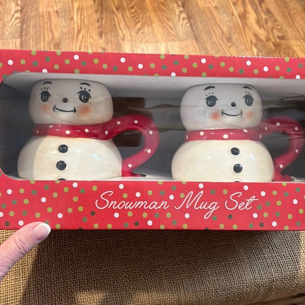 NIB Johanna Parker snowman mug set